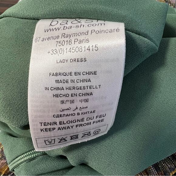 Ba&Sh Long Perla Open Back Metallic Plisse-tulle Maxi Dress Sz M - Picture 7 of 8